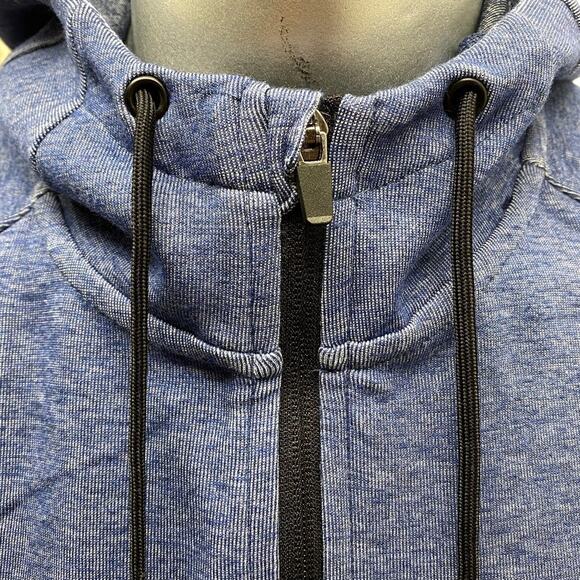 Mens Fleece Full-Zip Hooded Hoodie Active Activewear Fleece Sweatshirt XL Blue - Picture 5 of 7